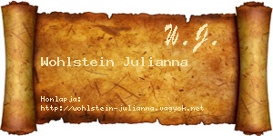 Wohlstein Julianna névjegykártya